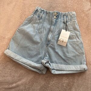 Zara Denim Hi-Rise Shorts